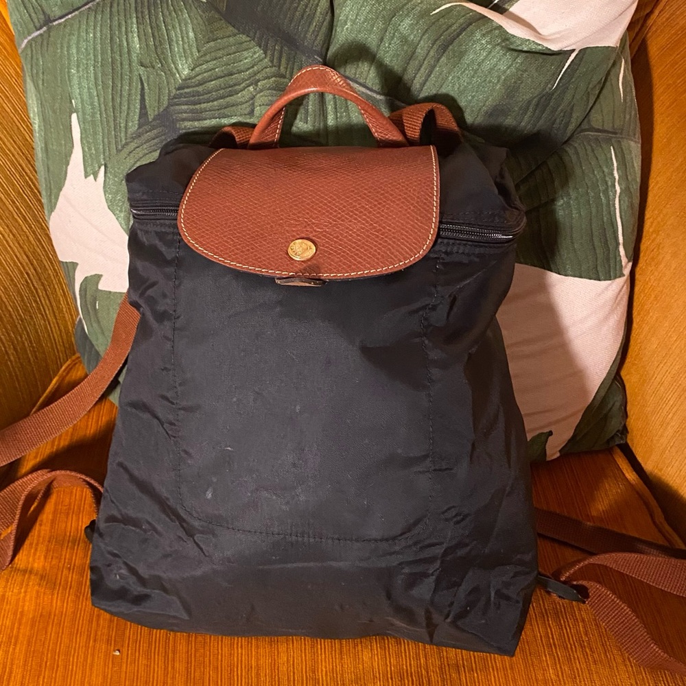 Black Le Pliage, Longchamp zipper backpack